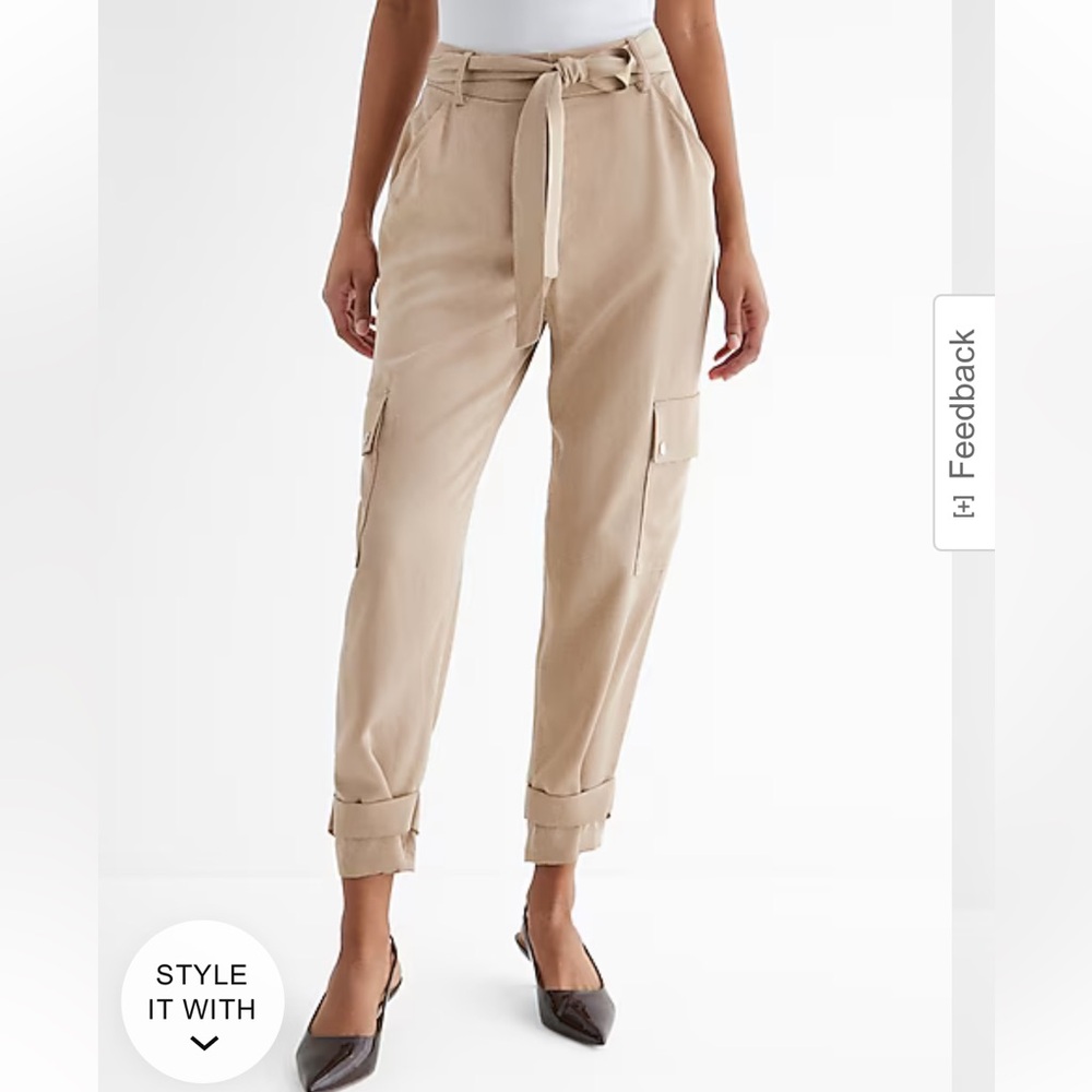 NWT Express high waisted belted cargo joggers